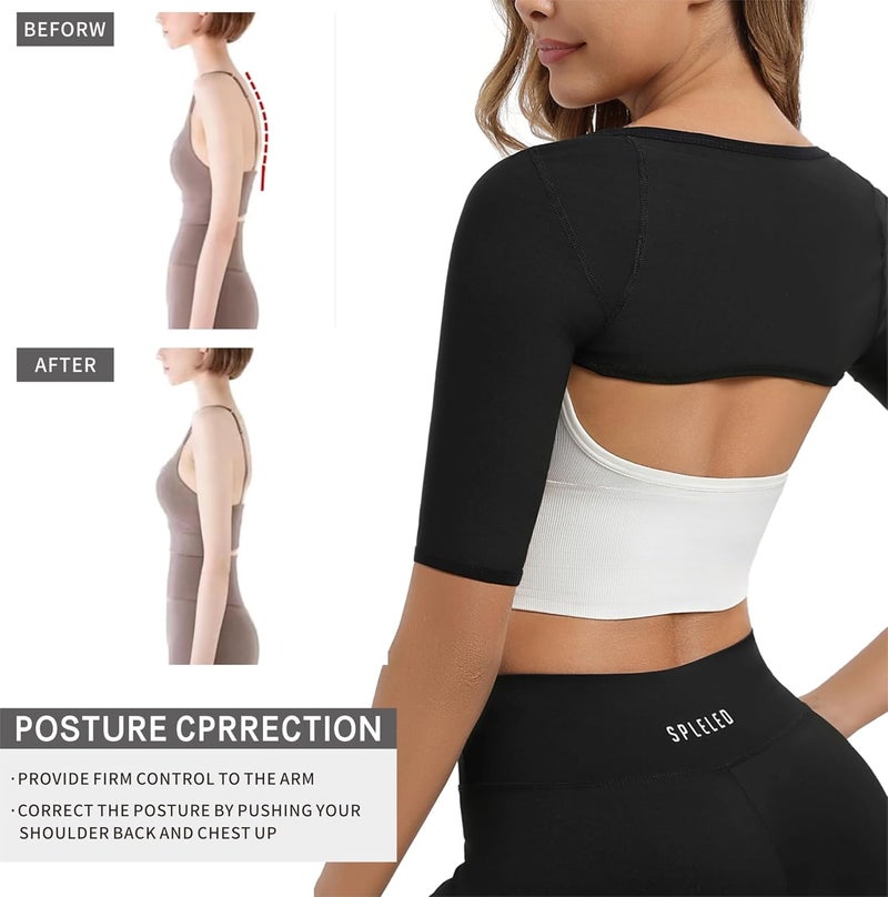 Dokelovy Women's Sauna Arm Slimming Sleeves, Sweat Compression Upper Arm Shaper Bands, Posture Support Workout Gear Daily Use - Image 2